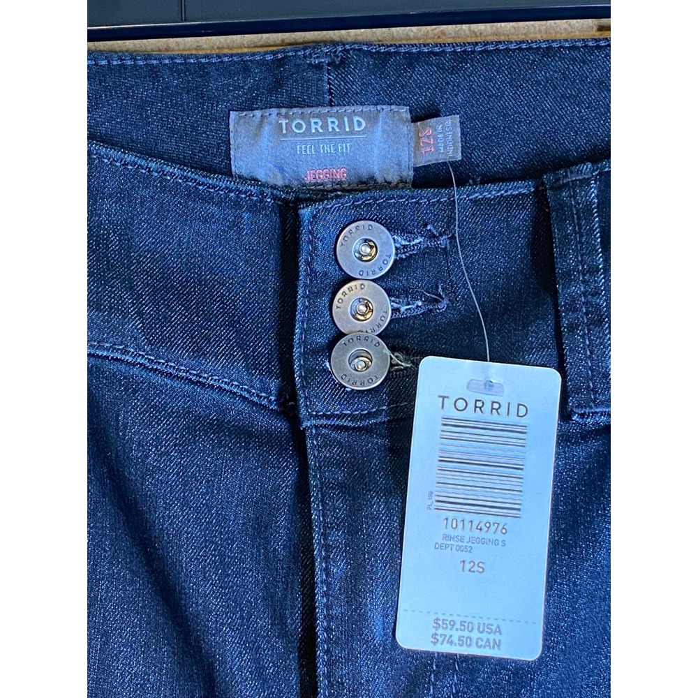 Torrid Rinse Jegging S High Rise 3-Button Super Skinny Dark Wash Jeans 12S NEW - Picture 4 of 8